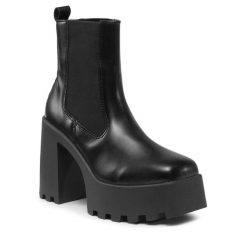 Botki Altercore. Czarne botki Altercore, bez wzorów, bez obcasa, na słupku, bez zapięcia. Za 319.99 zł.