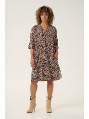 Cream Sukienka w kolorze jasnobrązowo-czarnym rozmiar: 44. Brązowe sukienki Cream, na imprezę, s, bez wzorów, z wiskozy, klasyczne, bez kołnierzyka, bez ramiączek, midi. Za 130.99 zł.