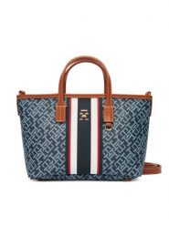 Tommy Hilfiger Torebka Th Monoplay Mini Tote Stripe Le AW0AW18389 Niebieski. Niebieskie torebki klasyczne TOMMY HILFIGER, bez wzorów, ze skóry, bez dodatków. Za 649.99 zł.