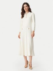 MICHAEL Michael Kors Sukienka dzianinowa MT683J3BFD Kremowy Slim Fit. Białe sukienki MICHAEL Michael Kors, xl, bez wzorów, z dzianiny, bez kołnierzyka, bez ramiączek. Za 1,329.00 zł.
