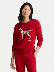 LAUREN RALPH LAUREN Sweter 200B27843001 Czerwony Relaxed Fit. Czerwone swetry Lauren Ralph Lauren, m, bez wzorów, z bawełny, bez ramiączek. Za 1,018.99 zł.