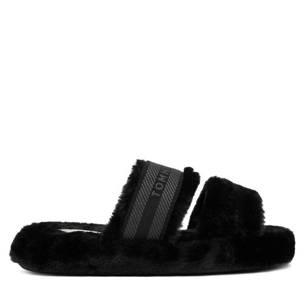 Kapcie Tommy Hilfiger. Czarne obuwie domowe TOMMY HILFIGER, bez wzorów, bez zapięcia. Za 199.99 zł.