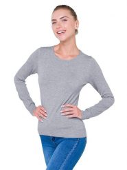 Hot Buttered Sweter "Chandra" w kolorze szarym rozmiar: L. Szare swetry Hot Buttered, l, bez wzorów, ze splotem, bez ramiączek. Za 73.93 zł.