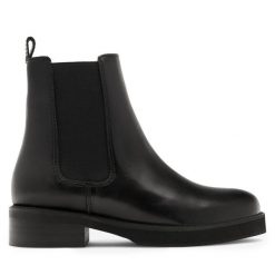 Sztyblety Gino Rossi. Czarne botki Gino Rossi, bez wzorów, bez obcasa, na płaskiej podeszwie, bez zapięcia. Za 299.99 zł.