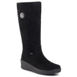 RIEKER Y4470-00 Czarny. Czarne kozaki Rieker, ze skóry, bez obcasa, bez zapięcia. Za 359.99 zł.