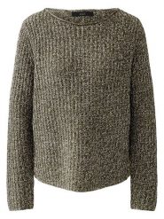 Oui Sweter w kolorze oliwkowo-jasnoróżowym rozmiar: 44. Brązowe swetry Oui, bez wzorów, ze splotem, bez ramiączek. Za 260.99 zł.