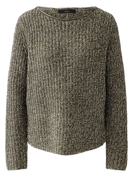 Oui Sweter w kolorze oliwkowo-jasnoróżowym rozmiar: 44. Brązowe swetry Oui, bez wzorów, ze splotem, bez ramiączek. Za 260.99 zł.