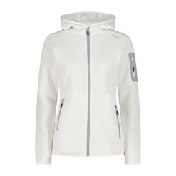 Bluza damska turystyczna CMP 3H19826. Białe bluzy CMP, na zimę, l, bez wzorów, z materiału, z kapturem. Za 310.55 zł.