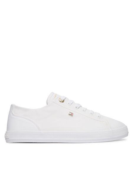 Tommy Hilfiger Tenisówki Th Foxing Sneaker Canvas FW0FW09170 Biały. Białe trampki TOMMY HILFIGER, bez wzorów, z materiału, bez zapięcia. Za 179.99 zł.