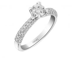 Pierścionek z białego złota z brylantami - 0,90 ct - próba 585. Białe pierścionki Apart, z brylantem, złote. Za 19,990.00 zł.