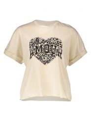 ONLY Koszulka w kolorze beżowym rozmiar: XS. Brązowe bluzki Only, xs, bez wzorów, z bawełny, bez kołnierzyka, bez ramiączek. Za 55.95 zł.