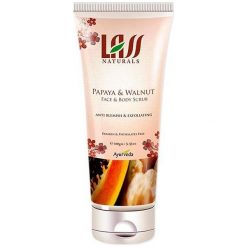 Lass Naturals Papaya & Walnut Face & Body Scrub - peeling do twarzy i ciała z papają i orzechem włoskim 100ml. Peelingi Lass Naturals. Za 19.00 zł.