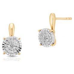 Unikalne Złote Kolczyki - złoto 585, Brylant 0,13ct. Żółte kolczyki W.KRUK, z brylantem, złote. Za 2,890.00 zł.