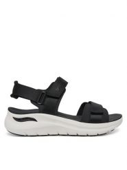 Skechers Sandały Arch Fit 2.0-Go-Getter 119465/BLK Czarny. Czarne sandały Skechers, bez wzorów, z materiału, bez obcasa, na płaskiej podeszwie, bez zapięcia. Za 219.99 zł.