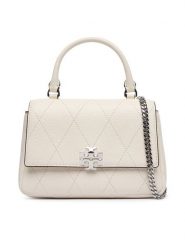 Tory Burch Torebka Charlie Quilted Mini Top Handle Chain Wallet 186032 Kremowy. Białe torebki klasyczne Tory Burch, bez wzorów, ze skóry, bez dodatków. Za 2,024.00 zł.