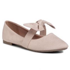 BASSANO WS9850-10 Beżowy. Brązowe baleriny Bassano, bez wzorów, z materiału, bez obcasa. Za 39.99 zł.