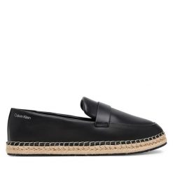 Espadryle Calvin Klein. Czarne espadryle Calvin Klein, bez wzorów, bez obcasa, bez zapięcia. Za 279.99 zł.