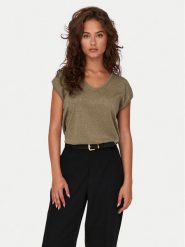 ONLY T-Shirt Silvery 15136069 Zielony Loose Fit. Zielone t-shirty Only, s, bez wzorów, z syntetyku, bez kołnierzyka, bez ramiączek. Za 79.99 zł.