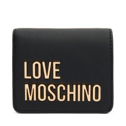 Mały Portfel Damski LOVE MOSCHINO. Czarne portfele Love Moschino, bez wzorów. Za 399.99 zł.