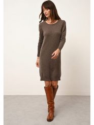 Just Cashmere Kaszmirowa sukienka "Susan" w kolorze brązowym rozmiar: S. Brązowe sukienki Just Cashmere, na co dzień, s, bez wzorów, z kaszmiru, bez kołnierzyka, bez ramiączek, midi, proste. Za 224.52 zł.