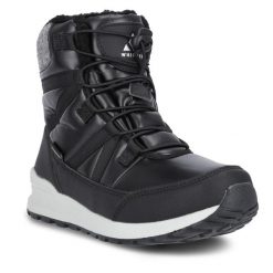 Botki Whistler. Czarne botki Whistler, bez wzorów, bez obcasa, na płaskiej podeszwie, bez zapięcia. Za 429.99 zł.