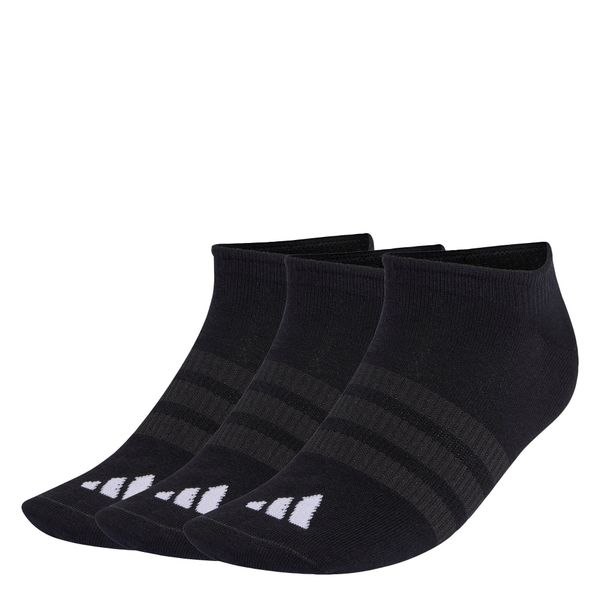 SKARPETY THIN&LIGHT SPORTSWEAR NO SHOW 3 PAIR PACK. Czarne skarpety Adidas, bez wzorów, z bawełny. Za 44.95 zł.