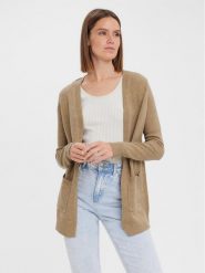 Vero Moda Kardigan 10269434 Beżowy Regular Fit. Brązowe kardigany Vero Moda, xs, bez wzorów, z syntetyku. Za 49.99 zł.