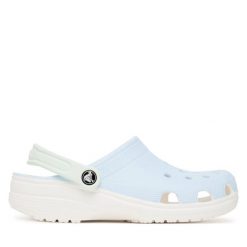 Klapki Crocs. Niebieskie klapki Crocs, bez wzorów, bez obcasa. Za 229.99 zł.