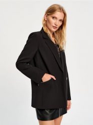 Marynarka z kieszeniami - czarny. Czarne marynarki i żakiety Sinsay, l, bez wzorów, z włókna, eleganckie. Za 79.99 zł.