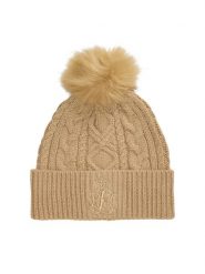 LAUREN RALPH LAUREN Czapka 454P04466002 Beżowy. Brązowe czapki Lauren Ralph Lauren, bez wzorów, z materiału. Za 379.99 zł.