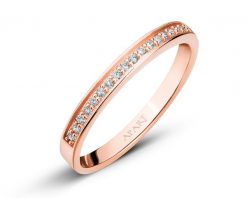 Pierścionek z różowego złota z brylantami - 0,10 ct - próba 585. Czerwone pierścionki Apart, z brylantem, złote. Za 2,490.00 zł.