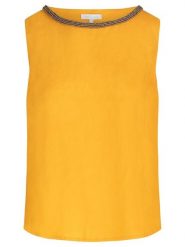 Mint & mia Lniany top w kolorze żółtym rozmiar: 38. Żółte topy Mint & mia, bez wzorów, ze lnu, bez kołnierzyka, bez ramiączek. Za 114.44 zł.