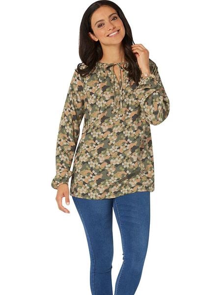 WITT WEIDEN Bluzka w kolorze oliwkowo-jasnobrązowym rozmiar: 42. Brązowe bluzki WITT WEIDEN, bez wzorów, z wiskozy, bez kołnierzyka, bez ramiączek. Za 34.99 zł.