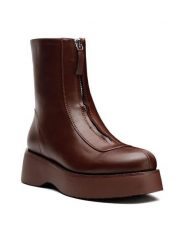 Jenny Fairy Botki HZ030201-01 Bordowy. Czerwone botki Jenny Fairy, bez wzorów, ze skóry, bez obcasa, na płaskiej podeszwie, bez zapięcia. Za 159.99 zł.