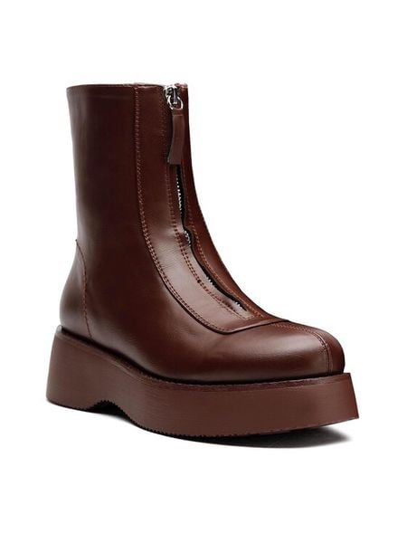 Jenny Fairy Botki HZ030201-01 Bordowy. Czerwone botki Jenny Fairy, bez wzorów, ze skóry, bez obcasa, na płaskiej podeszwie, bez zapięcia. Za 159.99 zł.