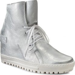 Sneakersy EKSBUT - 75-3975-369-1G Srebro Licowa. Szare botki Eksbut, ze skóry, bez obcasa, bez zapięcia. W wyprzedaży za 269.00 zł.