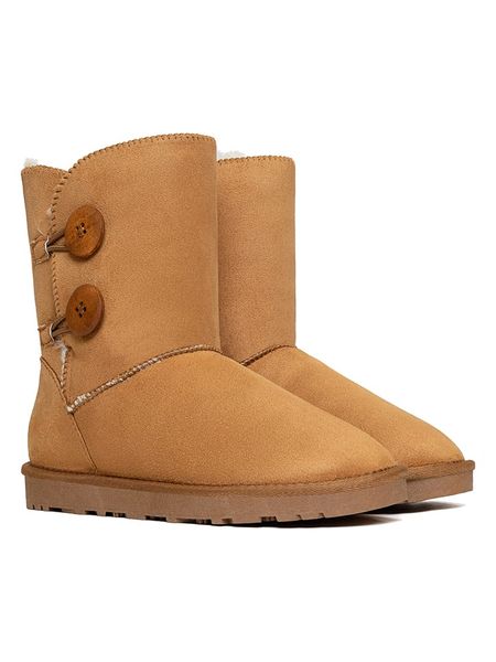 ISLAND BOOT Botki zimowe "Elisa" w kolorze jasnobrązowym rozmiar: 36. Brązowe botki Island Boot, na zimę, bez wzorów, z materiału, bez obcasa, bez zapięcia. Za 130.99 zł.