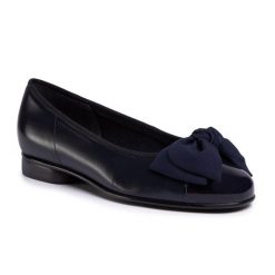 Baleriny Gabor. Niebieskie baleriny Gabor, bez wzorów, bez obcasa. Za 389.99 zł.