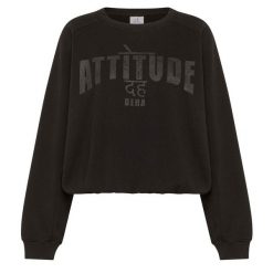 Deha Gruba Bluza Z Grafiką Damskie. Czarne bluzy Deha, s, bez wzorów, z bawełny, bez kaptura. Za 417.99 zł.