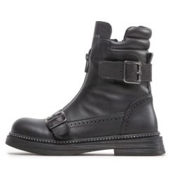 Botki Rage Age. Czarne botki Rage Age, bez wzorów, bez obcasa, na płaskiej podeszwie, bez zapięcia. Za 629.00 zł.