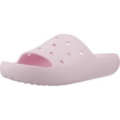Klapki Crocs Model Classic Slide V2 Kolor Rose. Czerwone klapki Crocs, bez wzorów, z gumy, bez obcasa. Za 97.99 zł.