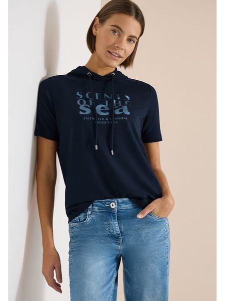 Cecil Bluza w kolorze granatowym rozmiar: XL. Niebieskie bluzy Cecil, xl, bez wzorów, z kapturem. Za 134.95 zł.