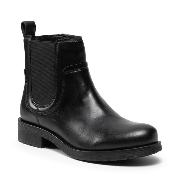 Botki Geox. Czarne botki Geox, bez wzorów, bez obcasa, na płaskiej podeszwie, bez zapięcia. Za 394.99 zł.