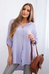 Koszula bawełniana muślinowa jasno fioletowa. Fioletowe koszule Kesi Włoski, l, bez wzorów, z bawełny, eleganckie, bez kołnierzyka, bez ramiączek. Za 188.21 zł.