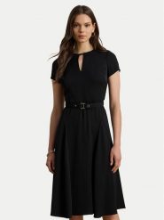 LAUREN RALPH LAUREN Sukienka koktajlowa 200973369002 Czarny Flare Fit. Czarne sukienki Lauren Ralph Lauren, bez wzorów, z syntetyku, wizytowe, bez kołnierzyka, bez ramiączek. Za 959.99 zł.