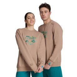 Bluza sportowa z polarem unisex Arena Crew Sweat Logo. Brązowe bluzy Arena, uniwersalny, bez wzorów, z bawełny, bez kaptura. Za 171.98 zł.