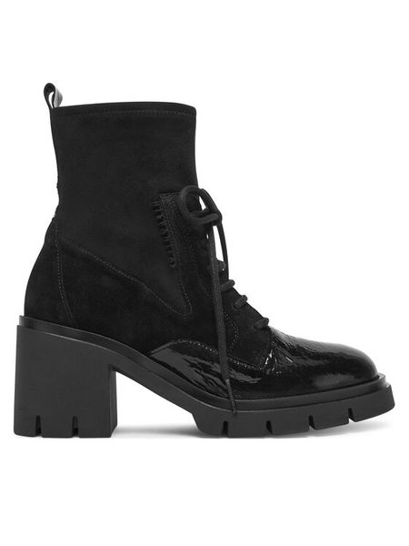 Hispanitas Trzewiki HI254281 Czarny. Czarne botki Hispanitas, bez wzorów, ze skóry, bez obcasa, na słupku, bez zapięcia. Za 749.99 zł.