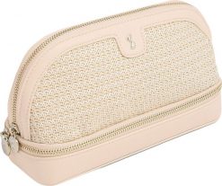 Kosmetyczka dwukomorowa Stackers Raffia jasnoróżowa. Czerwone płaszcze Stackers, bez wzorów, bez kaptura. Za 299.00 zł.