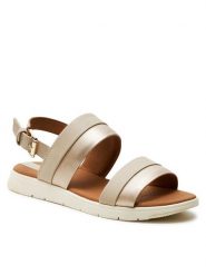 Geox Sandały D Dandra D35NNA 054AJ C5379 Beżowy. Brązowe sandały Geox, bez wzorów, ze skóry, bez obcasa, na płaskiej podeszwie, bez zapięcia. Za 379.99 zł.