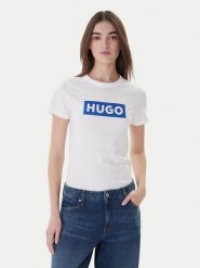 HUGO T-Shirt Classic 50510772 Biały Slim Fit. Białe t-shirty Hugo, xs, bez wzorów, z bawełny, bez kołnierzyka, bez ramiączek. Za 99.99 zł.